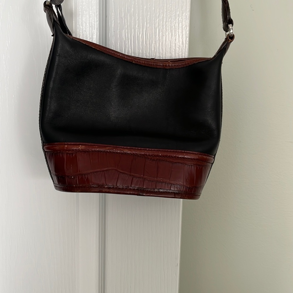 Brighton black and brown small bucket crossbody